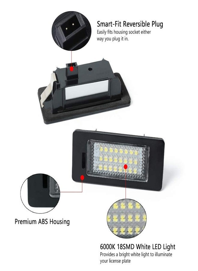 Gempro مصباح لوحة ترخيص Gempro، قطعتان من مصابيح LED للوحة الترخيص لسيارات أودي A1 A4 A5 A6 A7 S5 Q5 RS5 TT TTRS، يعمل بـ 24 مصباح LED أبيض زينون SMD - Image 5